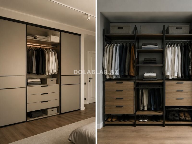 Qarderob sistemi ilə dolab arasında əsas fərqlər nədir?